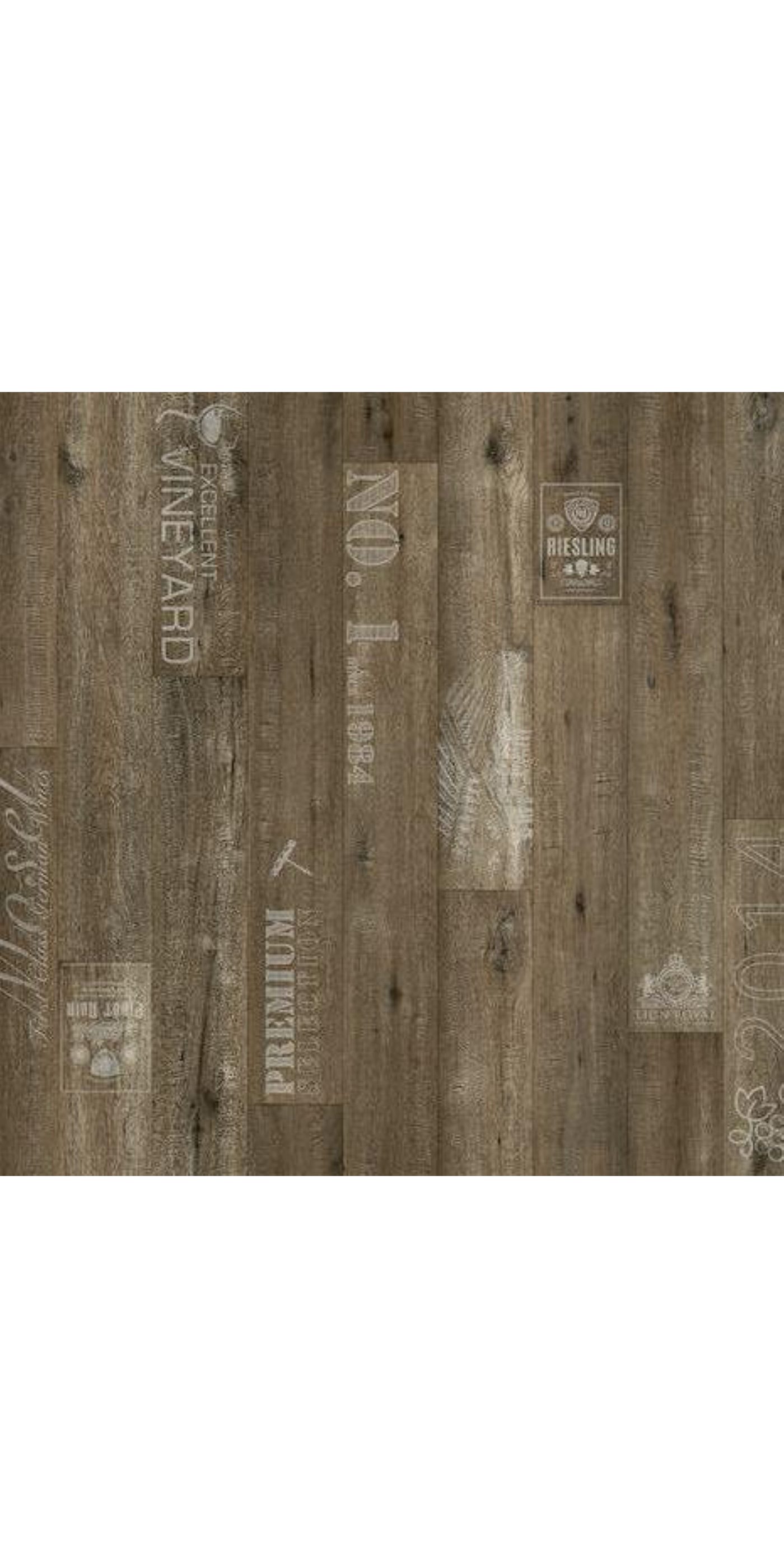 Vinylboden Chardonnay 200 cm Breite CV-Belag Holz Schriftzüge